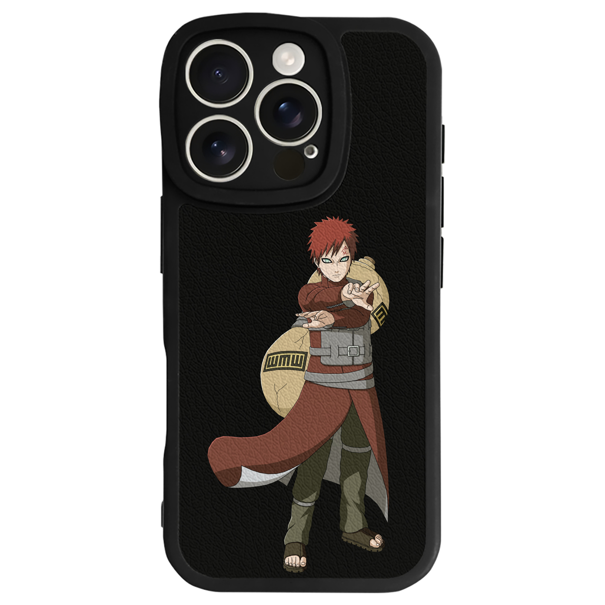 （画像用） NARUTO -ナルト- ガアラ Gaara 【iPhone 16シリーズ対応】シリコンスマホケース（レザー調） 材質：シリコン